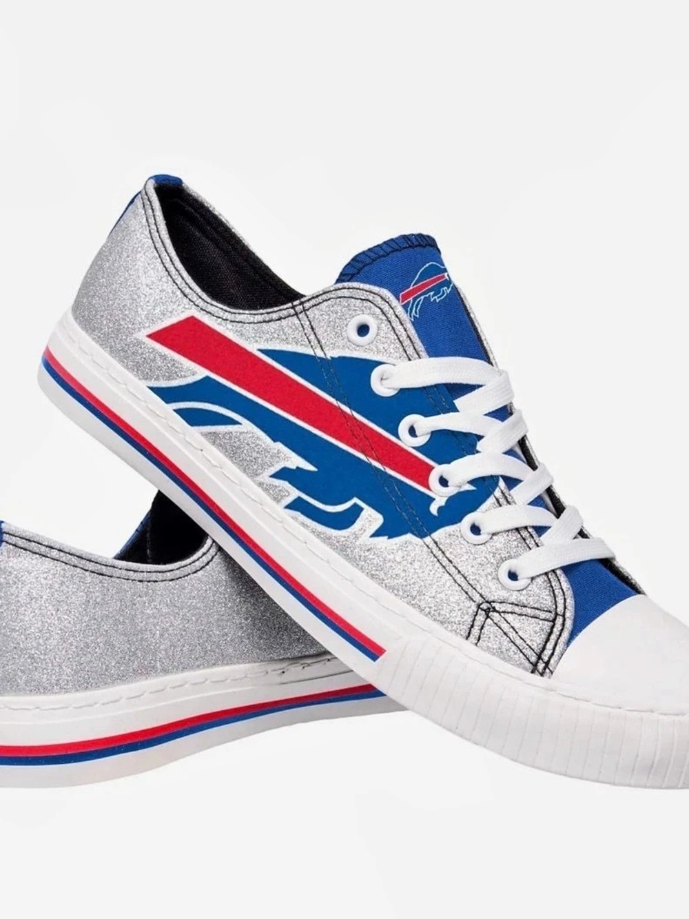 Women’s FOCO Buffalo Bills Women's Color Glitter Low Top Canvas Shoes - Size 8